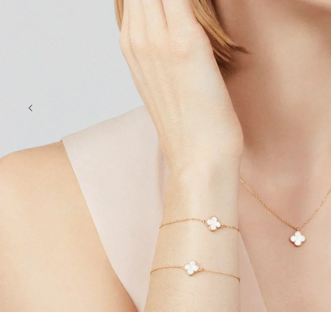 Radiant Halskæde – Guld Hvid Sten