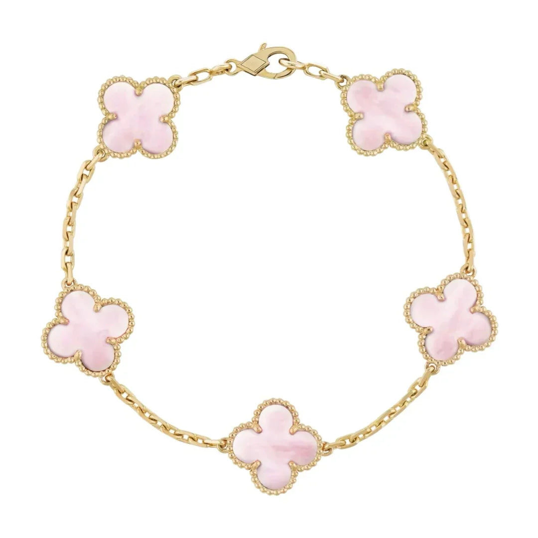 clover armbånd | lyserød/guld