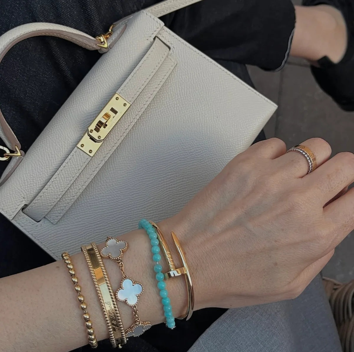 kløver armbånd | hvid