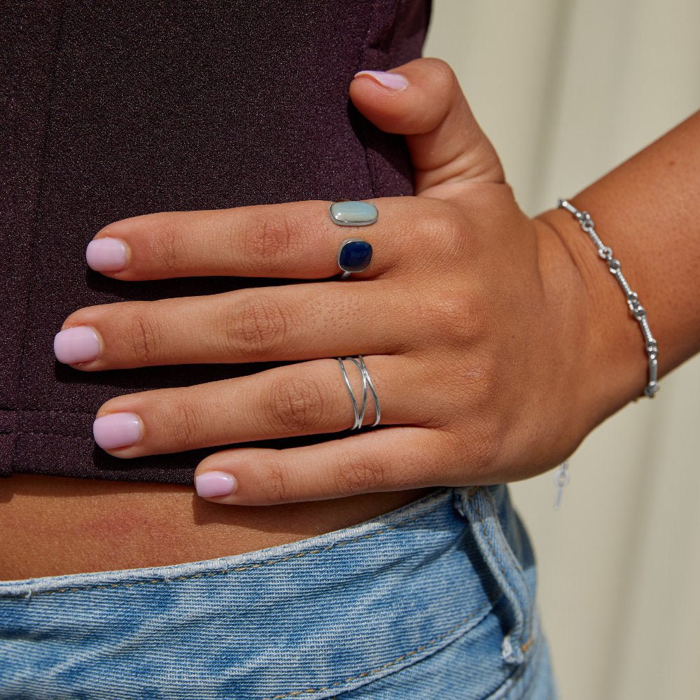 Akvamarin Wrap Ring i Sølv