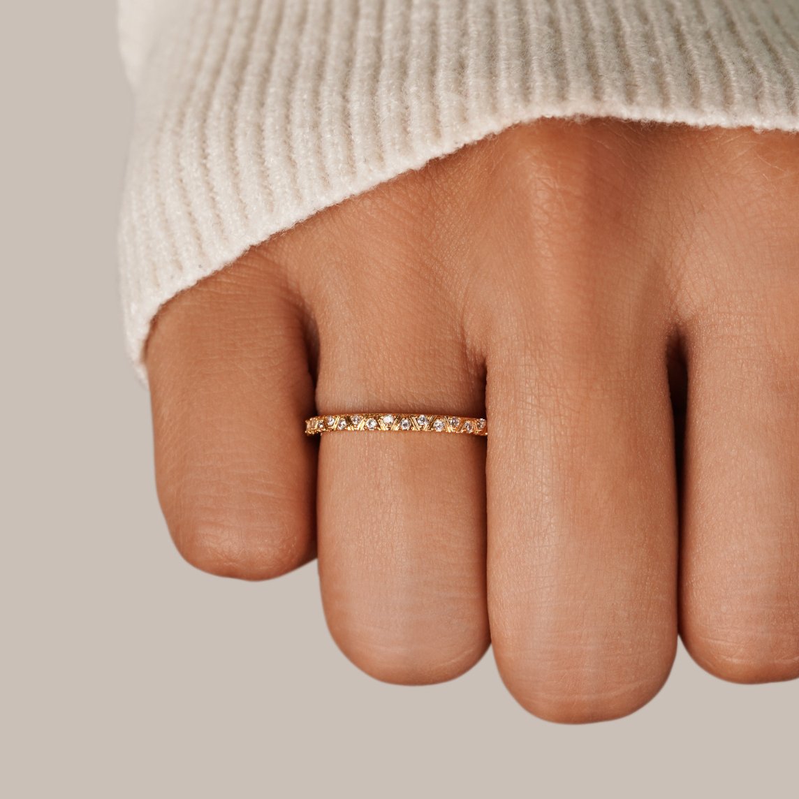 Arquette Guld- og Krystal Båndring