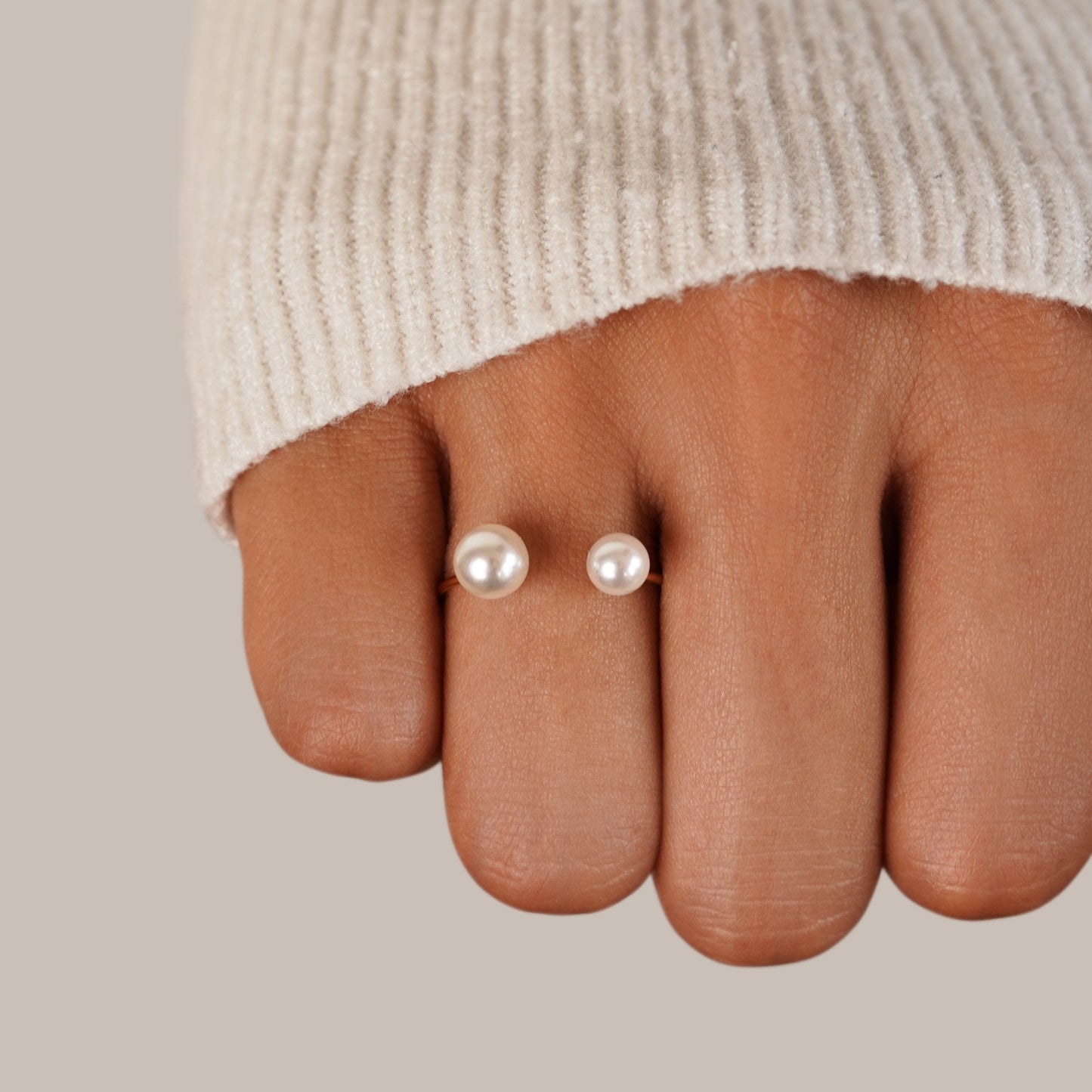 Durya Dobbelt Perle Wrap Ring
