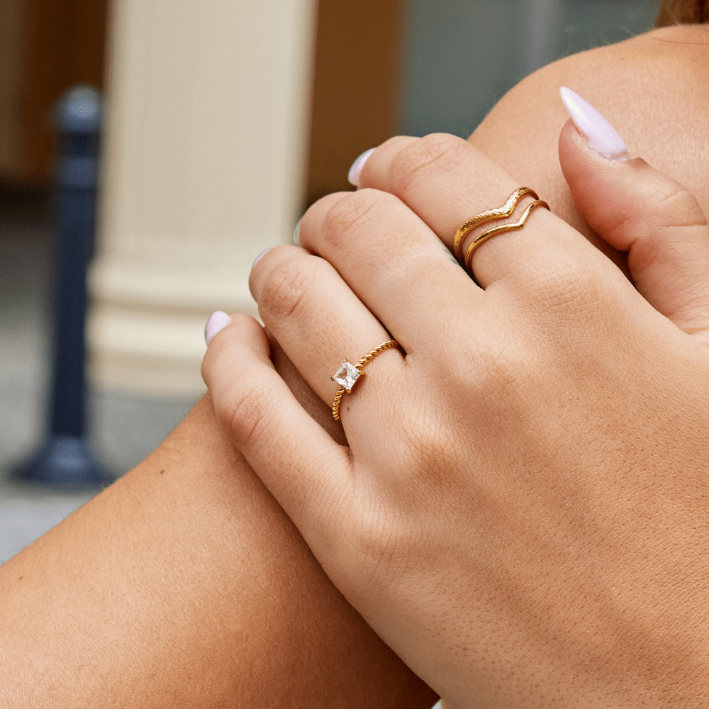 Sofia Krystal Twist Ring