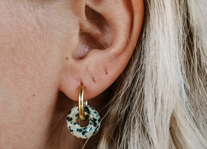 Dame – Øreringe – Natursten – Rustfrit Stål