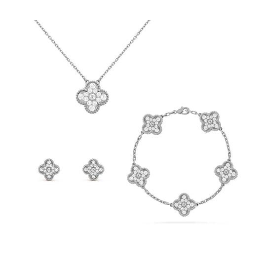 Luxe Radiant Diamantsæt – Sølv