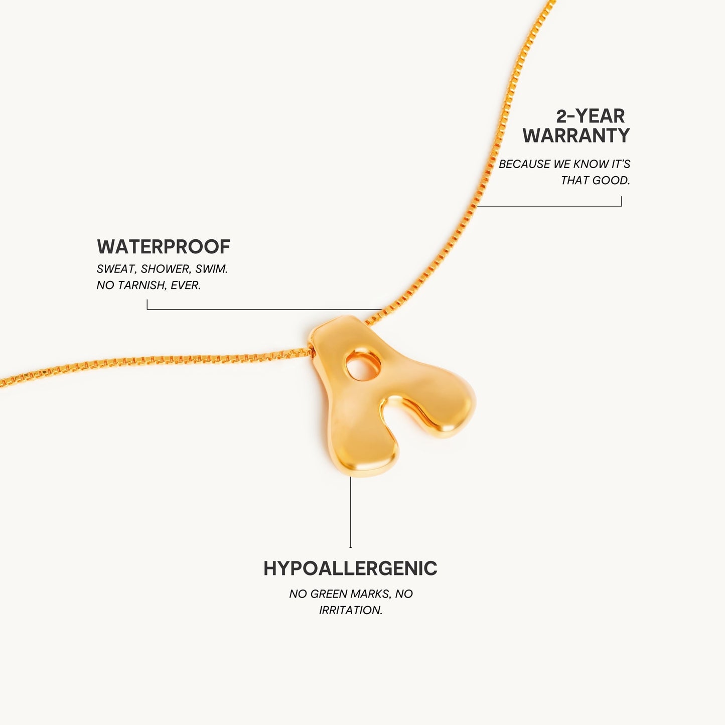Boblende Bogstav Halskæde