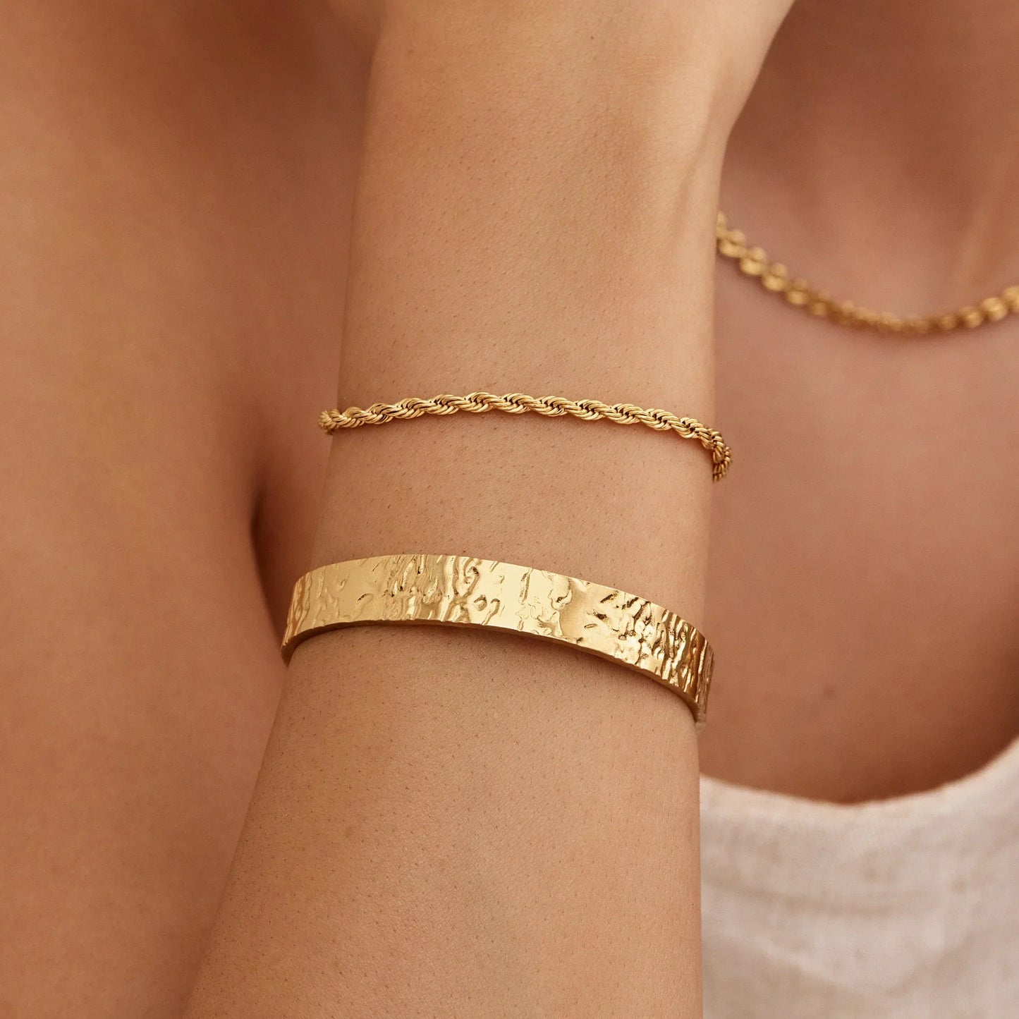 Chunky Struktur Cuff-armbånd