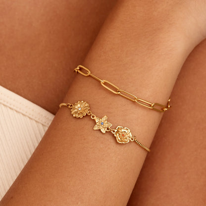 Personligt Fødselsblomst Charm-armbånd