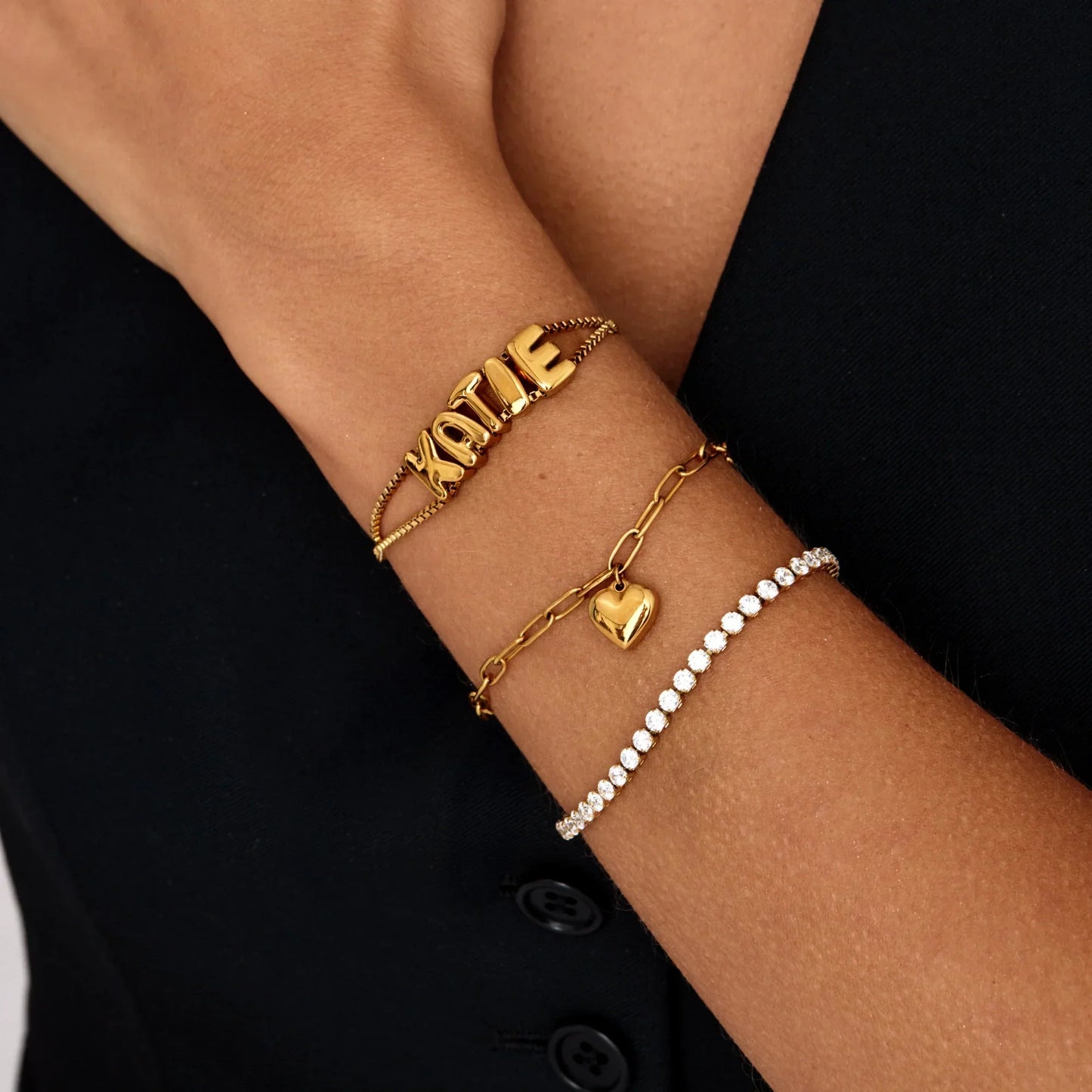 Paperclip Hjerte Vedhængsarmbånd