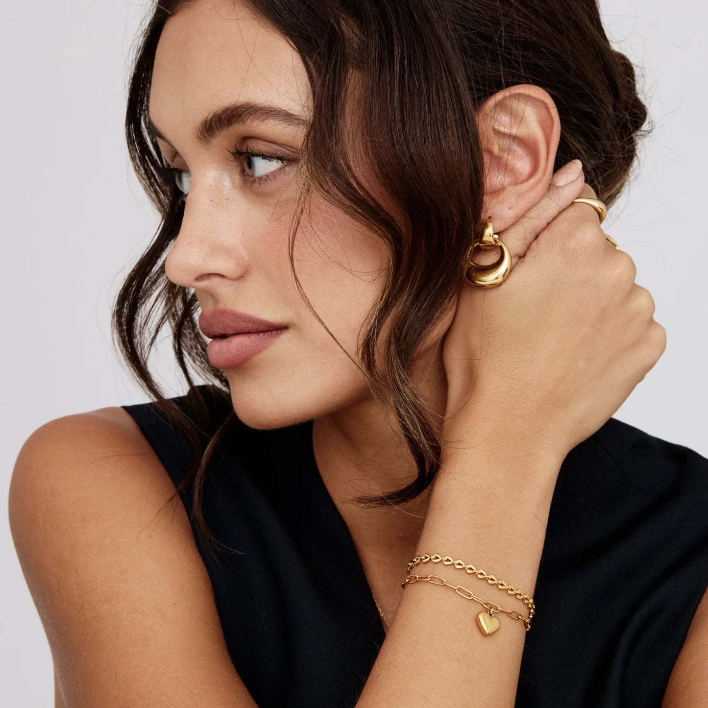 Paperclip Hjerte Vedhængsarmbånd