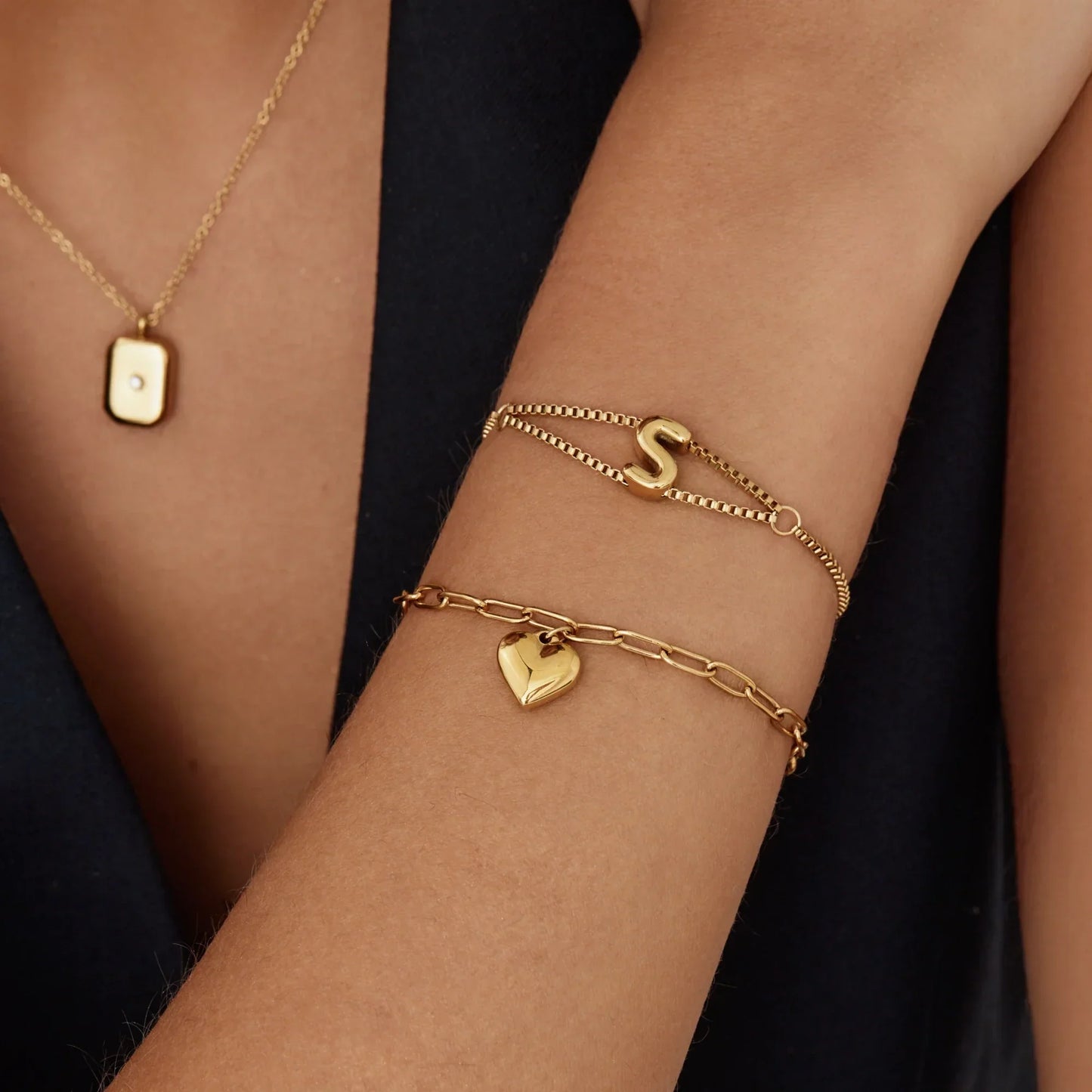 Paperclip Hjerte Vedhængsarmbånd