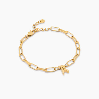 Paperclip Initial Charm-armbånd