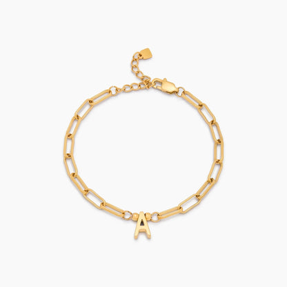 Paperclip Initial Charm-armbånd