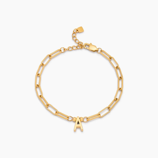 Paperclip Initial Charm-armbånd