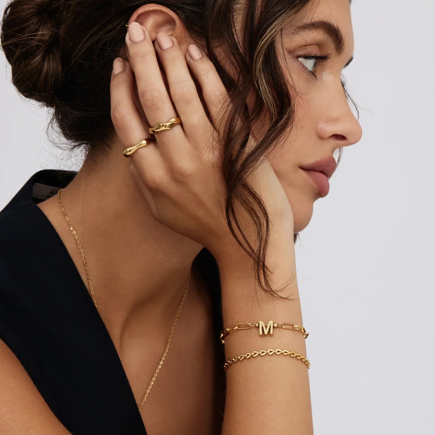 Paperclip Initial Charm-armbånd