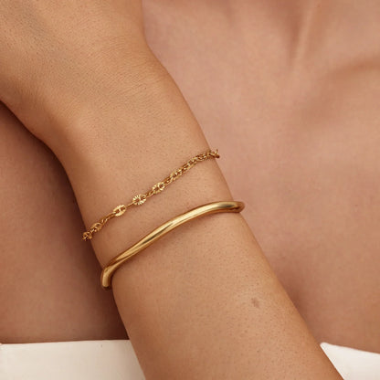 Skulptureret Bølgearmring