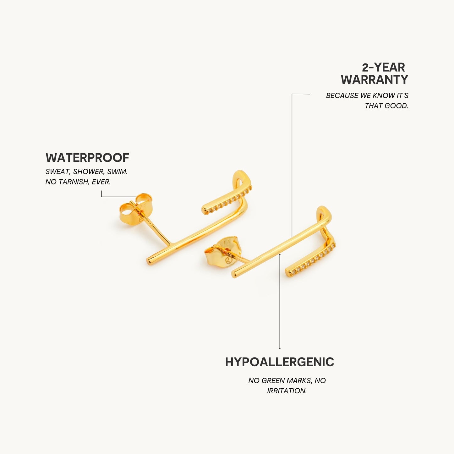Månelinjer Øreringe