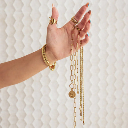 10 Cent Toggle Halskæde – Guld