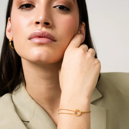 Tennis Box Vedhængsarmbånd – Guld