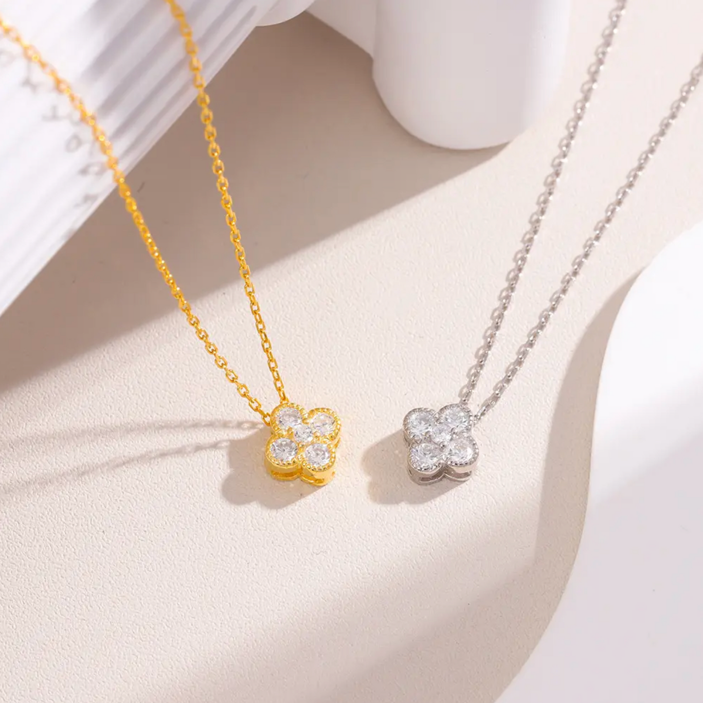 Firkløver Glimmer Vedhæng Halskæde