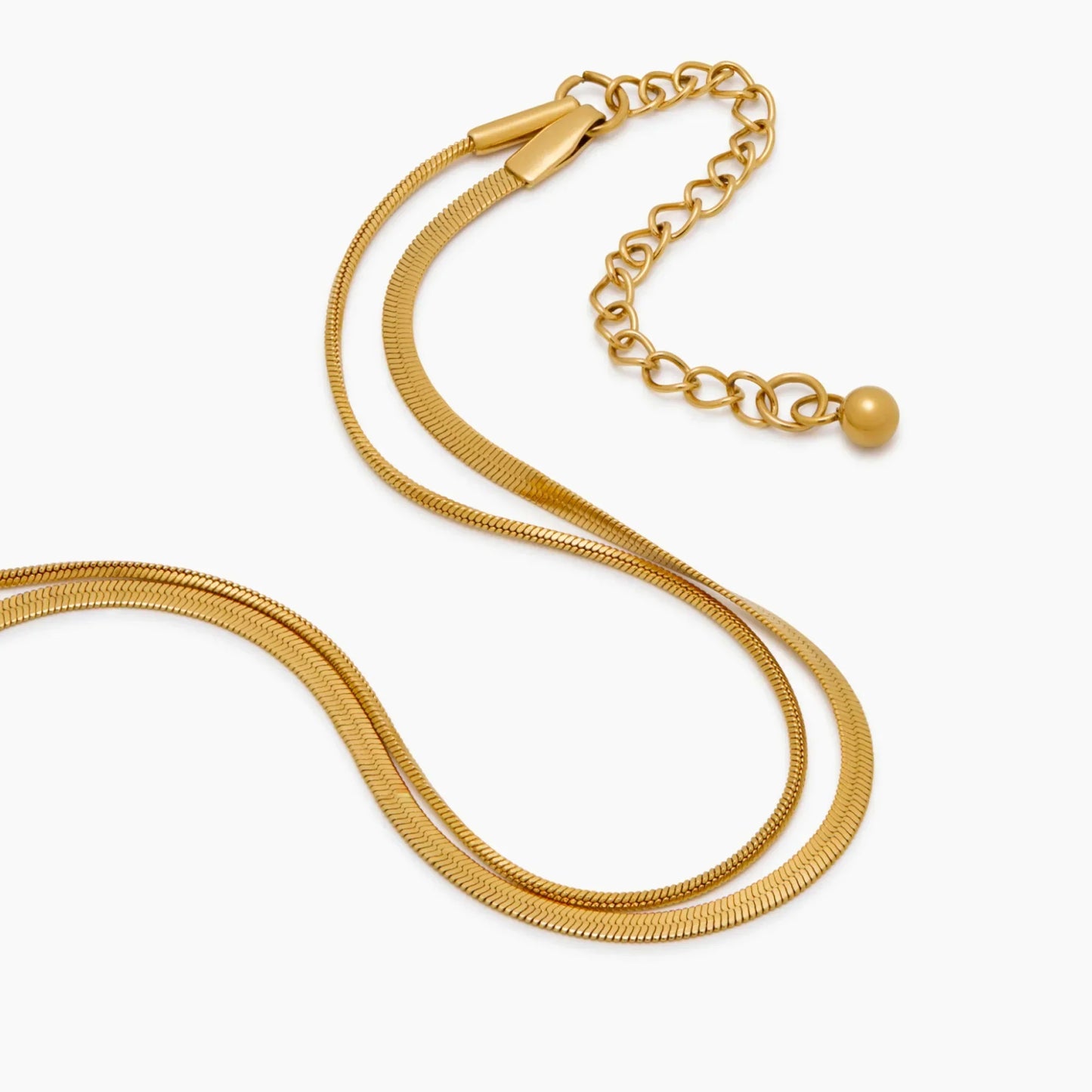 Dobbelt Slangekæde Lagdelt Armbånd