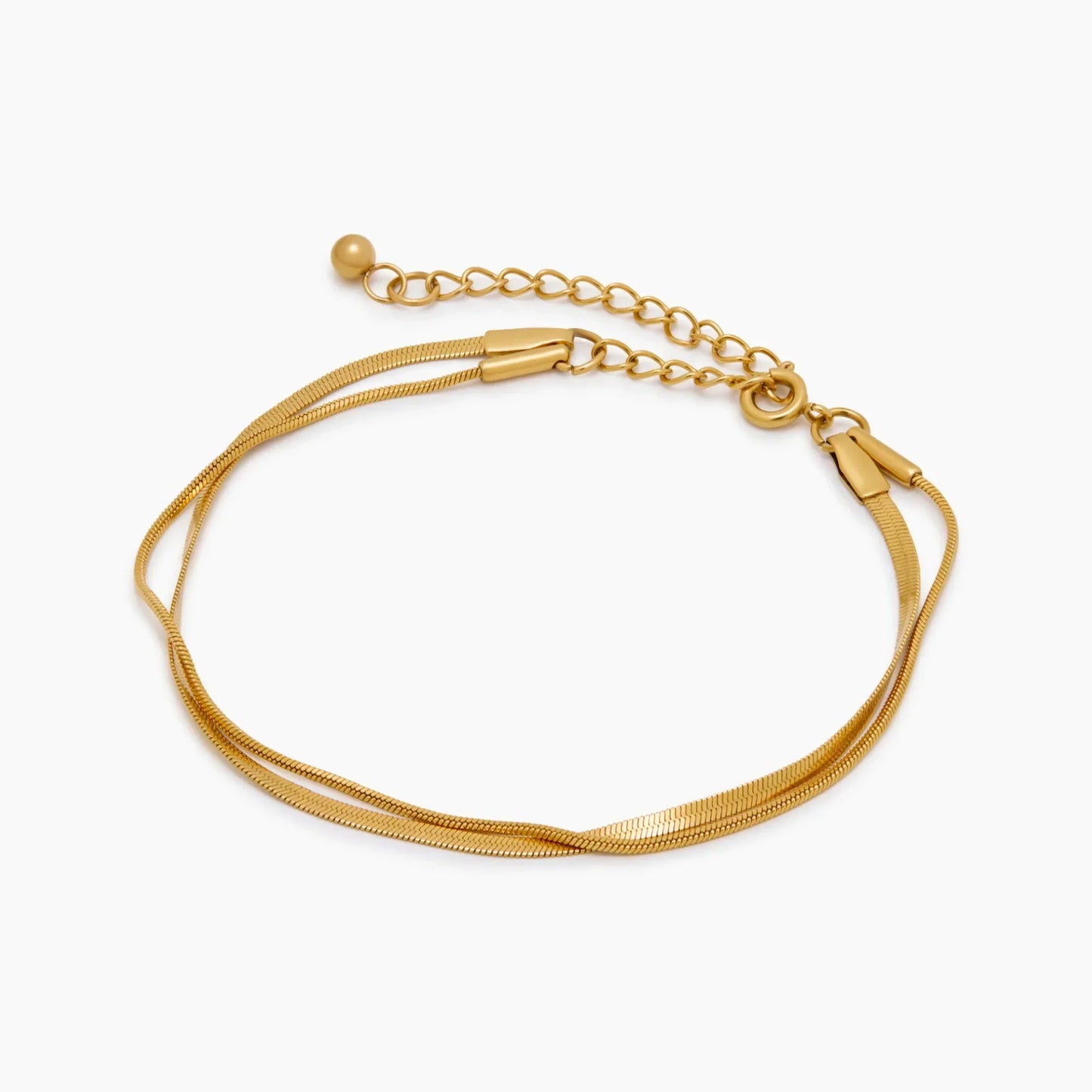 Dobbelt Slangekæde Lagdelt Armbånd