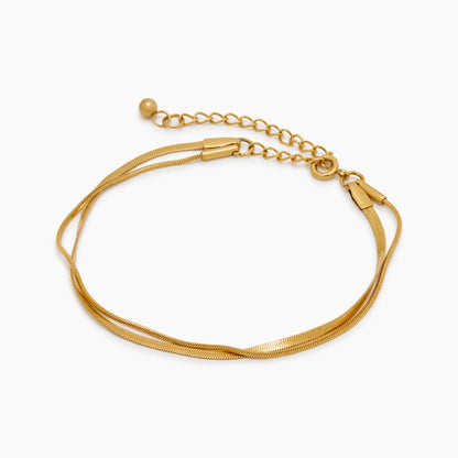 Dobbelt Slangekæde Lagdelt Armbånd