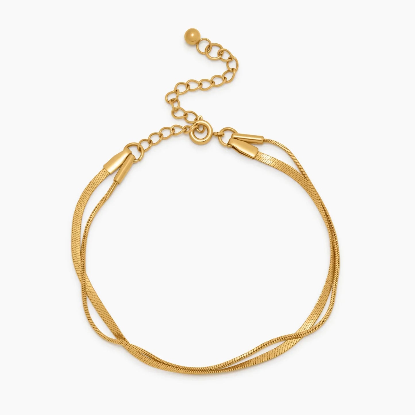 Dobbelt Slangekæde Lagdelt Armbånd