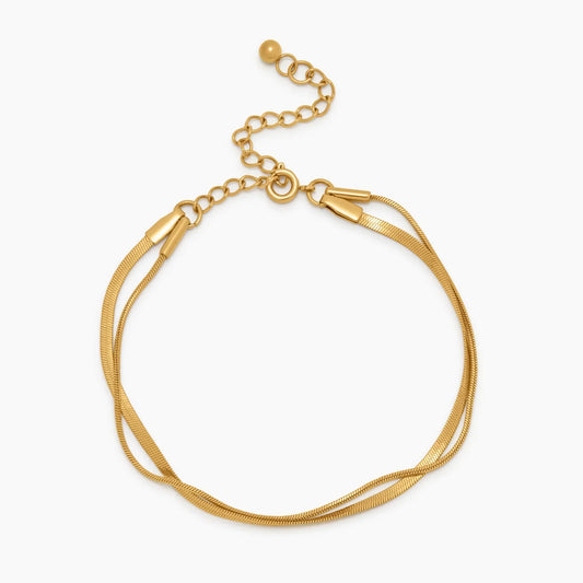 Dobbelt Slangekæde Lagdelt Armbånd