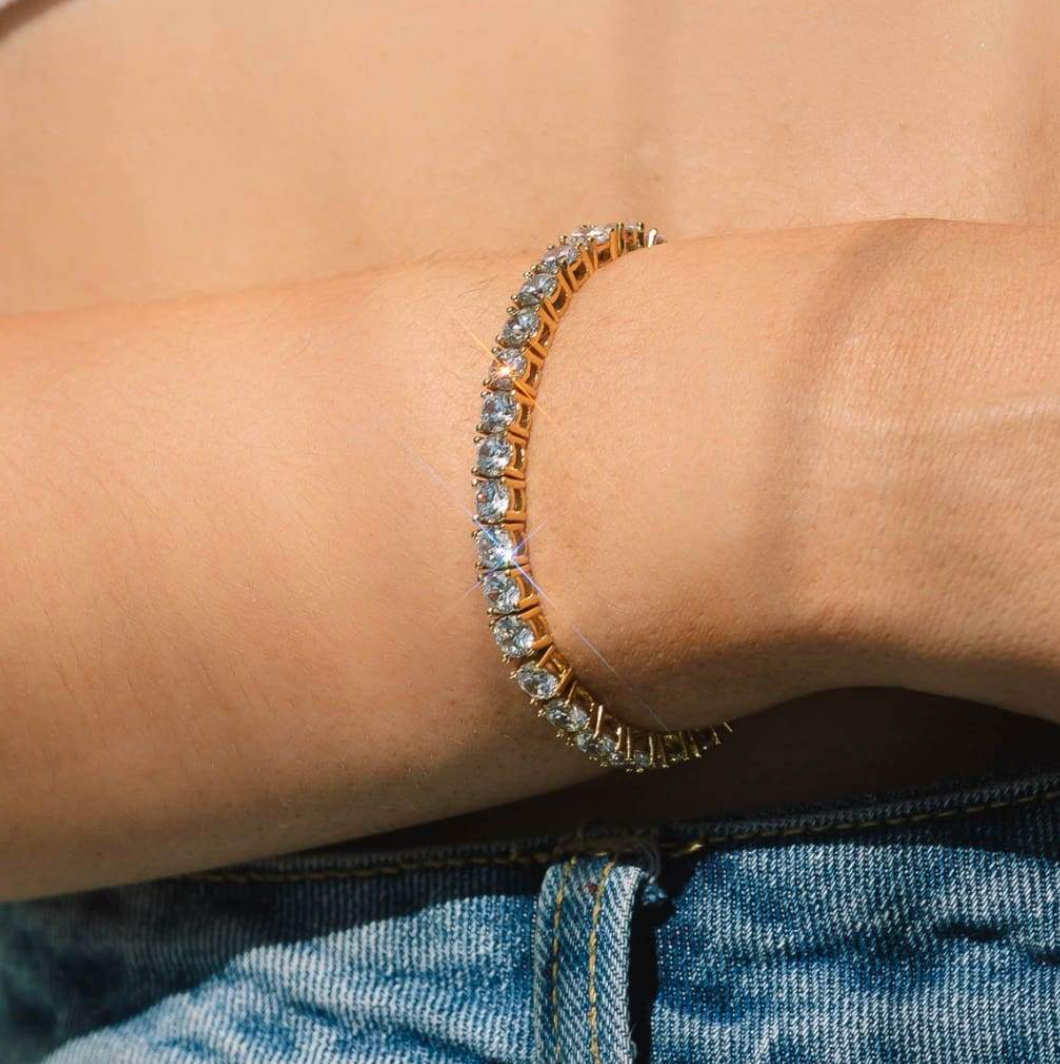 Golden Sparkle | Tennis Armbånd
