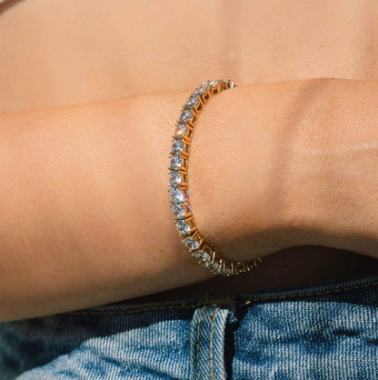 Golden Sparkle | Tennis Armbånd