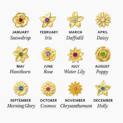 Personligt Fødselsblomst Charm-armbånd