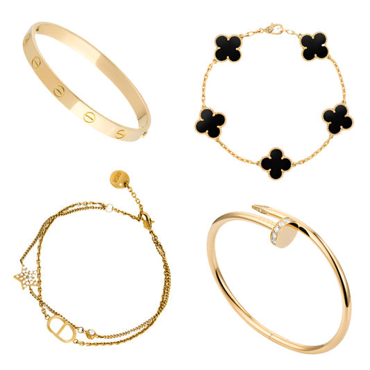stabelbar armbåndssæt - guld