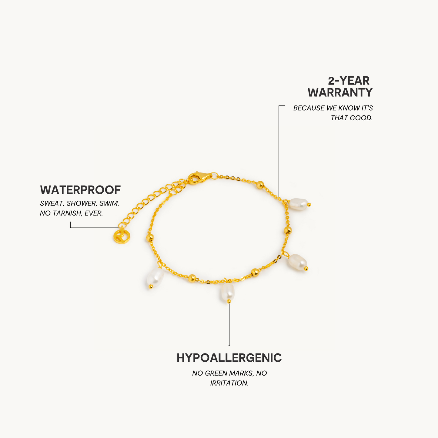 Perlebølge Armbånd