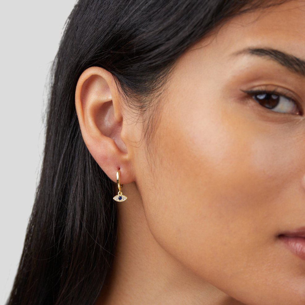 Blå Onde Øje Dråbe Øreringe