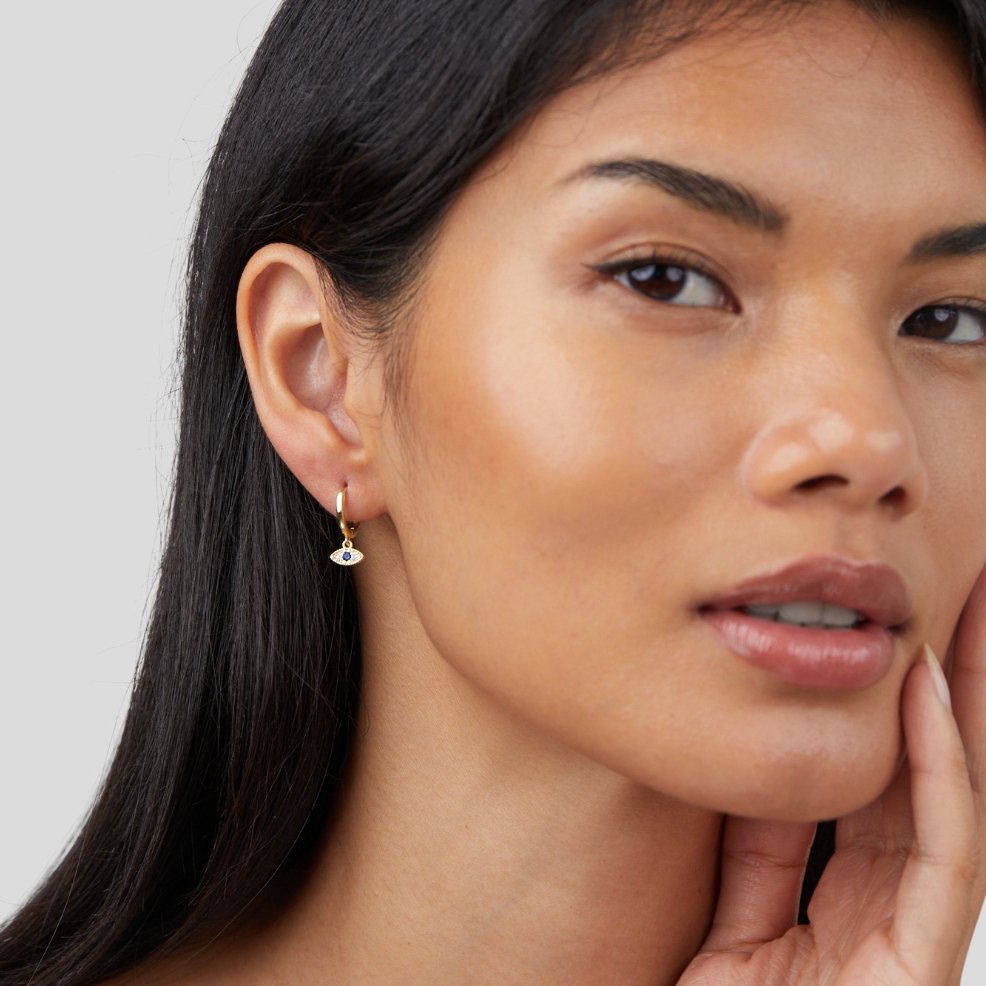 Blå Onde Øje Dråbe Øreringe