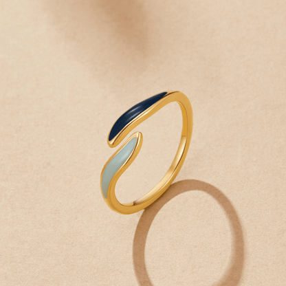 Blå Oceanbølge Wrap Ring