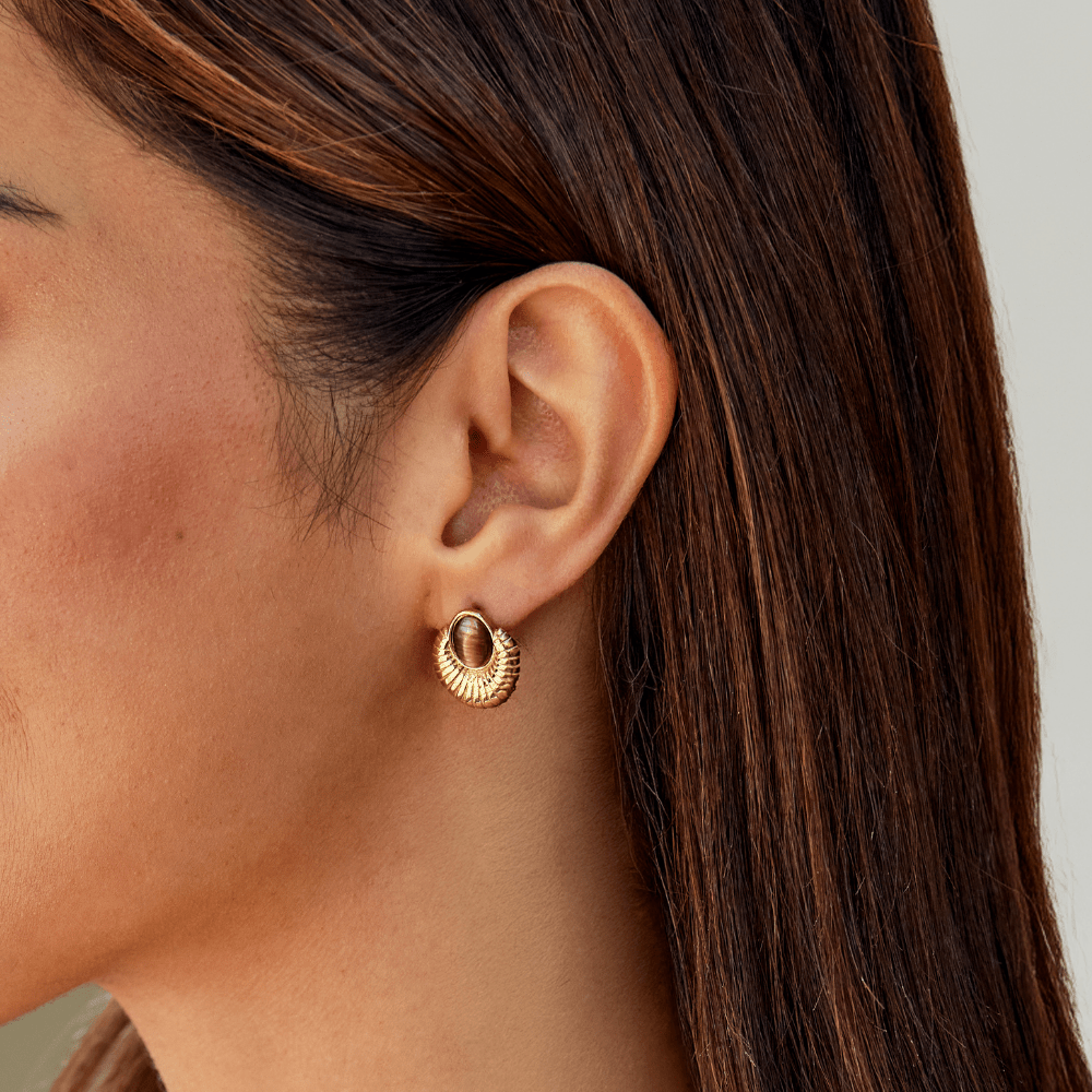 Bohemia Guld Tigerøje Øreringe