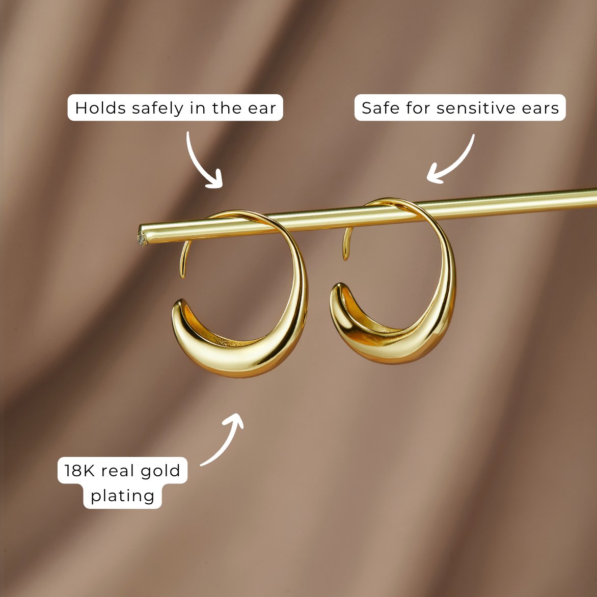 Klassiske Drop Hoop Øreringe