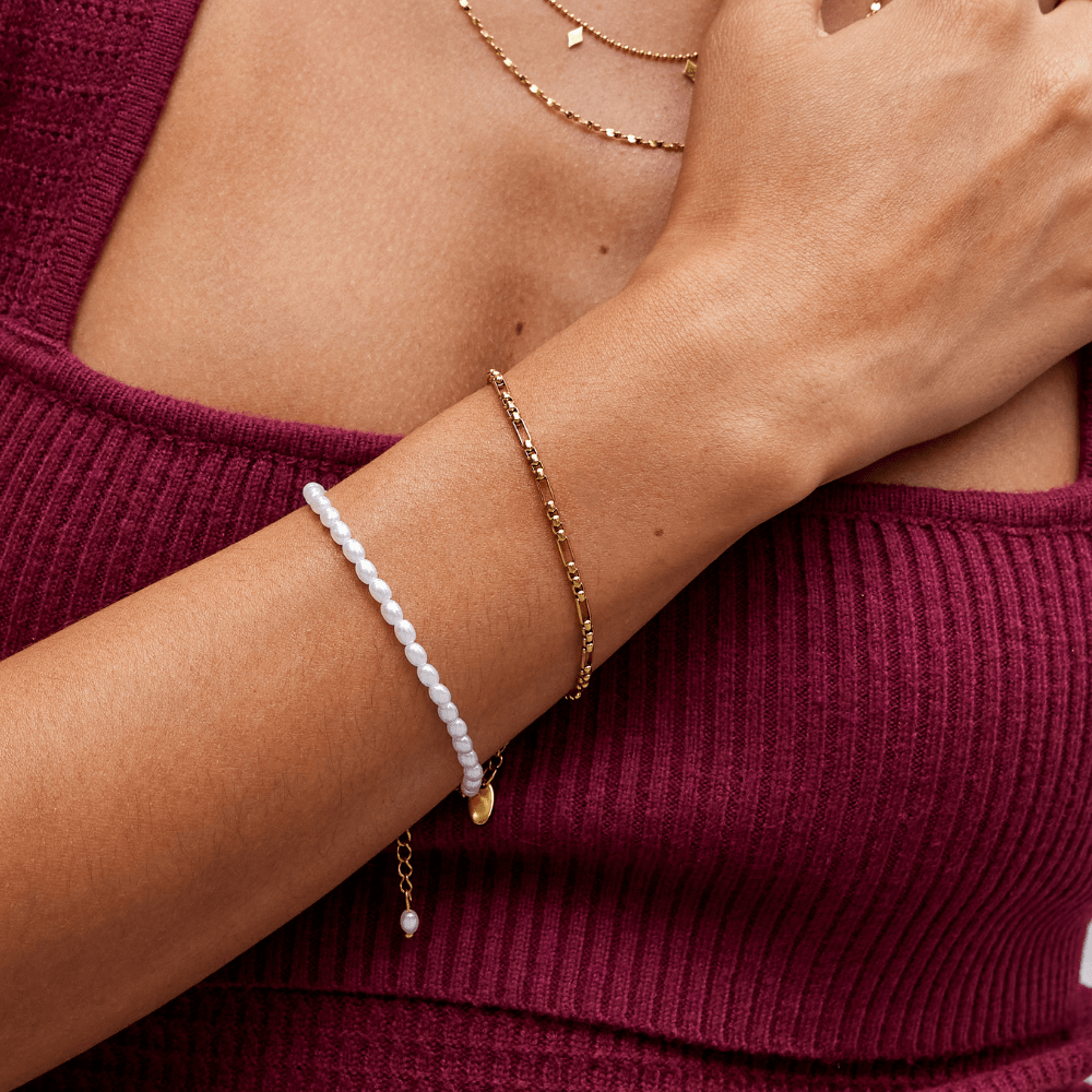 Eliza Guld Krystal Ankelkæde – Guld