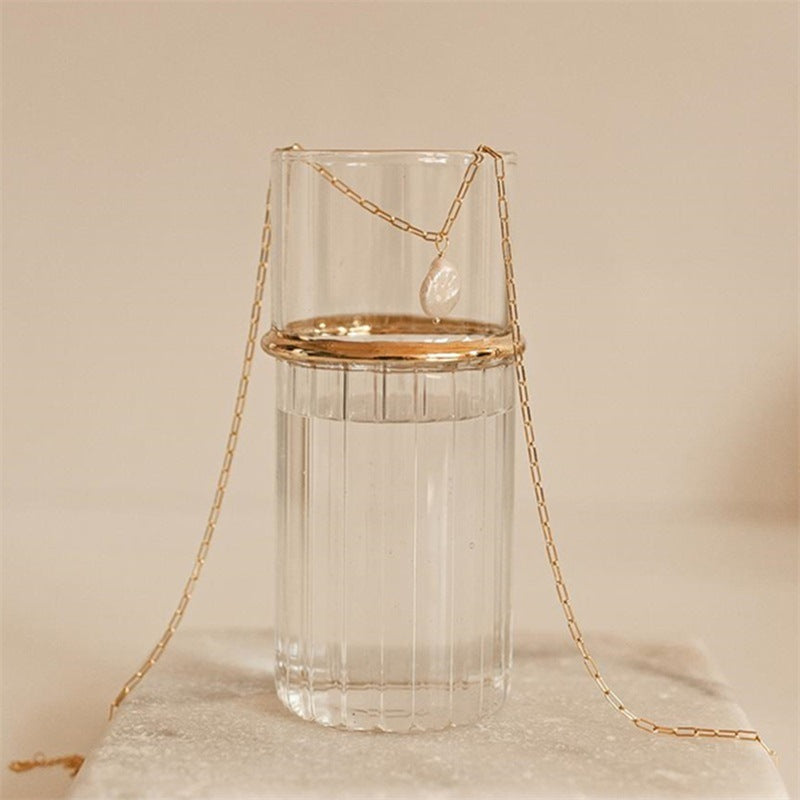 Hanalei Perle Mønt Paperclip Halskæde