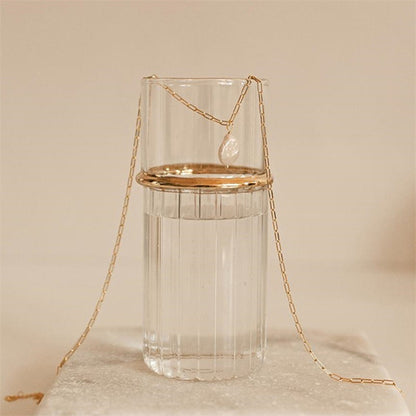 Hanalei Perle Mønt Paperclip Halskæde