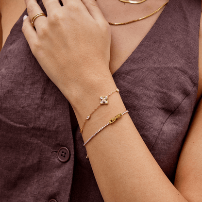 Firkløver Krystalarmbånd