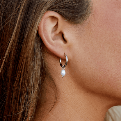 Ferskvandsperle Sølv Creoler