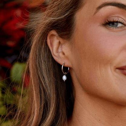 Ferskvandsperle Sølv Creoler