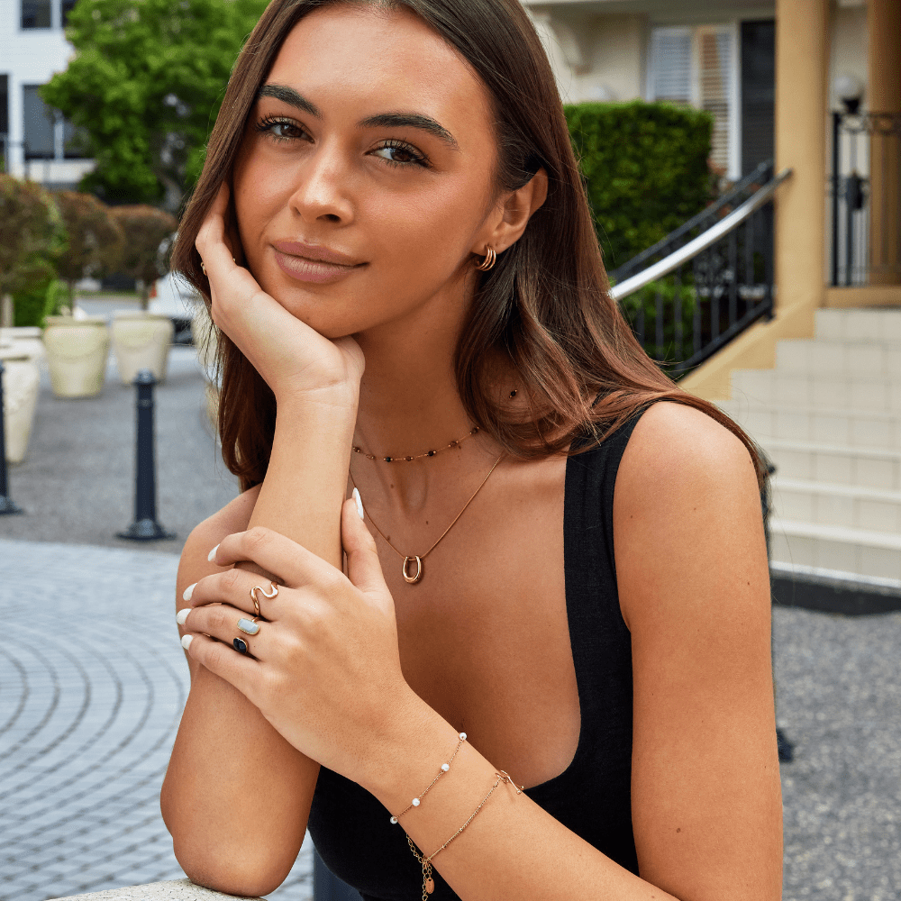 Gyldent Hestesko Halskæde