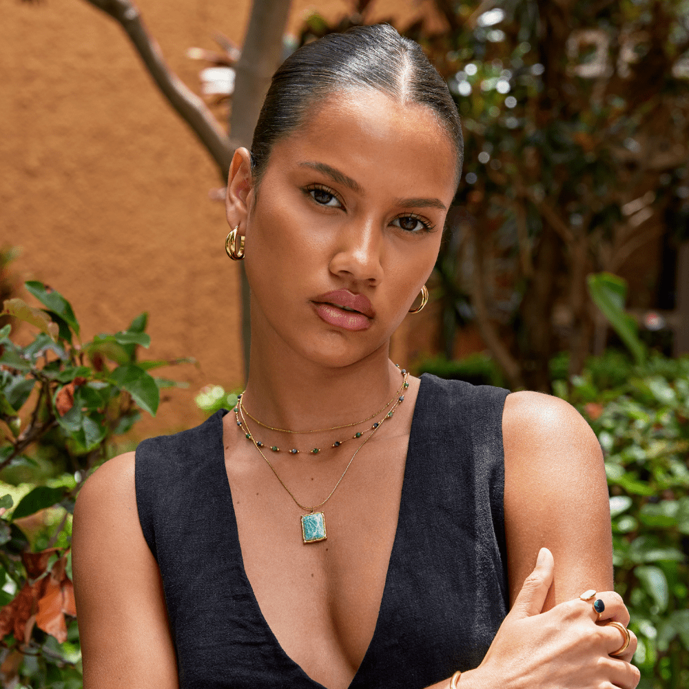 Grøn Amazonit Vedhængshalskæde