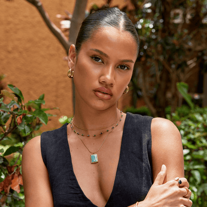 Grøn Amazonit Vedhængshalskæde