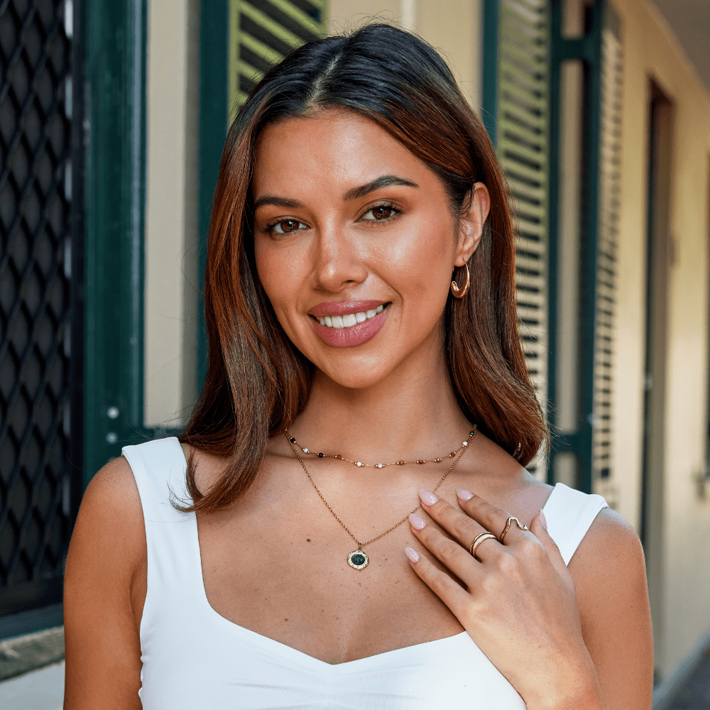 Grøn Aventurin Mønt Halskæde