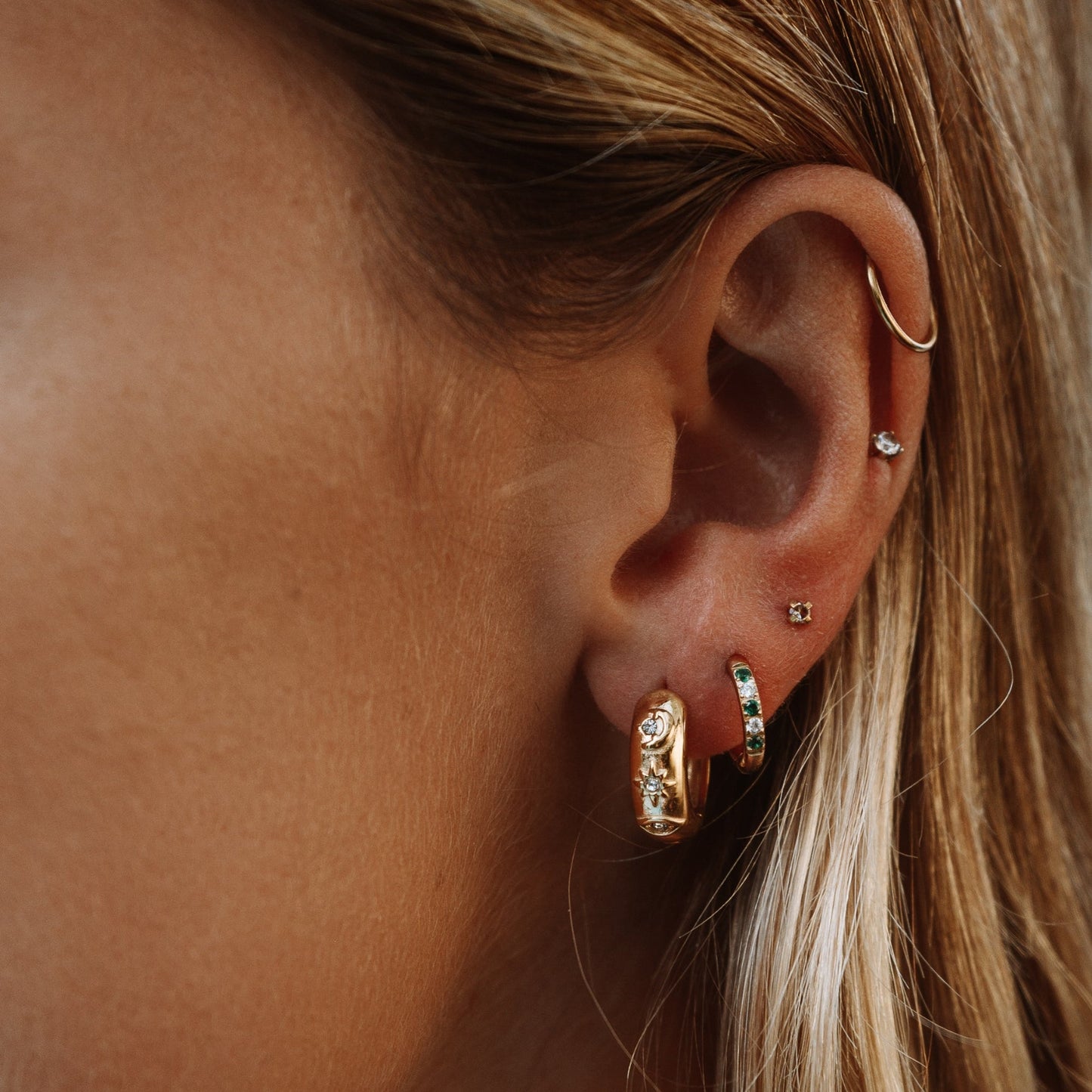 Oasis Green Hoop Øreringe